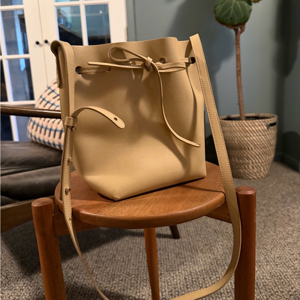 Mansur Gavriel Mini Bucket Bag in Light Beige Tan